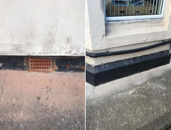 Brickwork dry after treatment