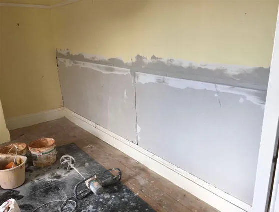 Contaminated plaster before treatment