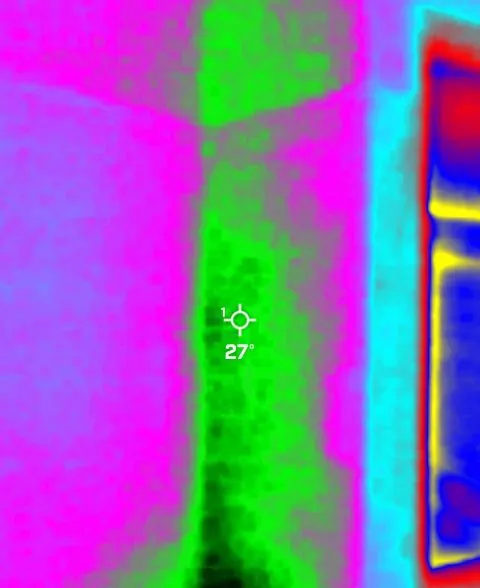 Infrared camera finding cold spots